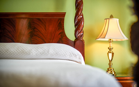 closeup of king bed
